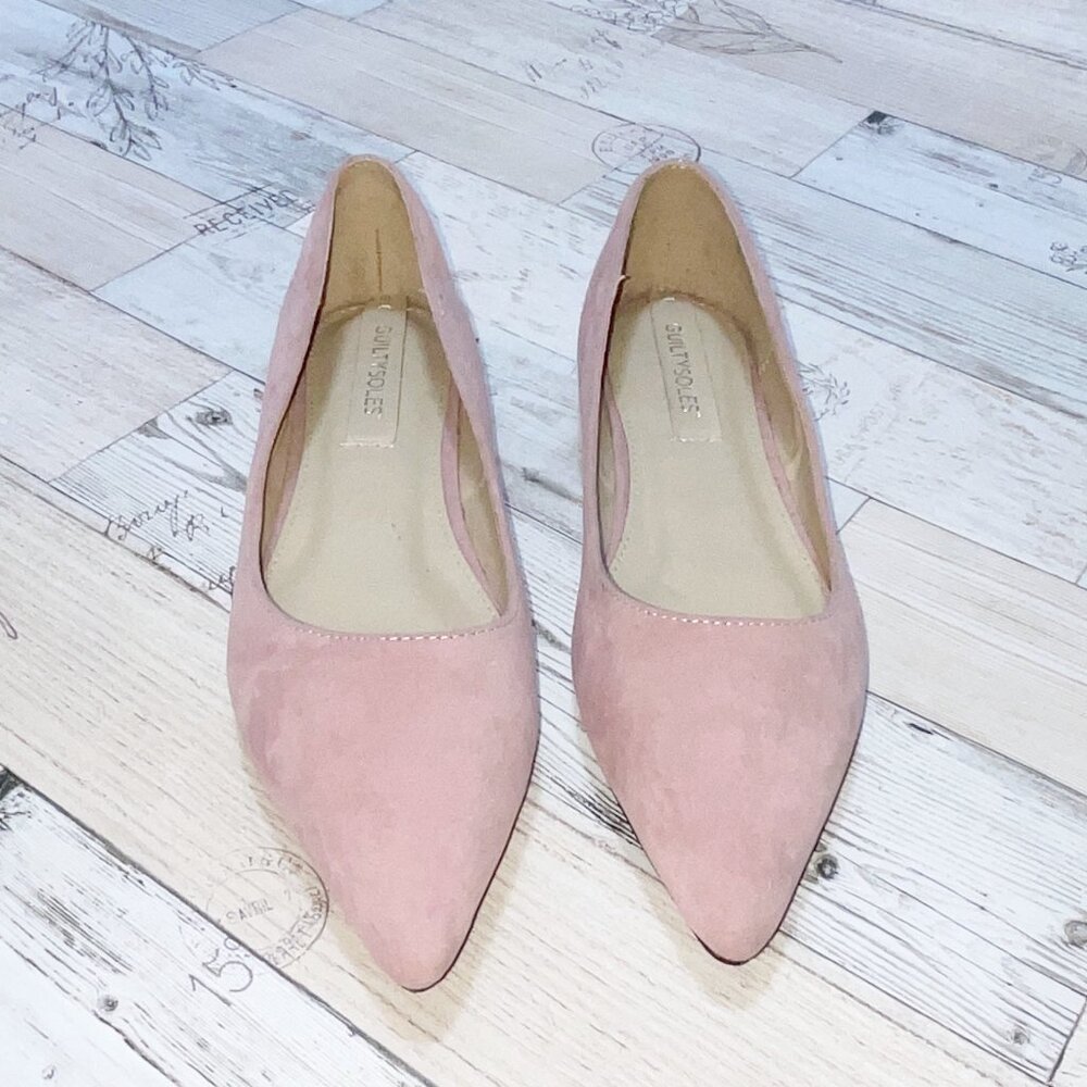 Seychelles Blush Suede Pointed-Toe Ballet Flats